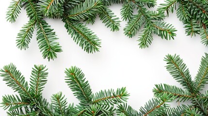 Obraz premium christmas background with christmas branches and decorations