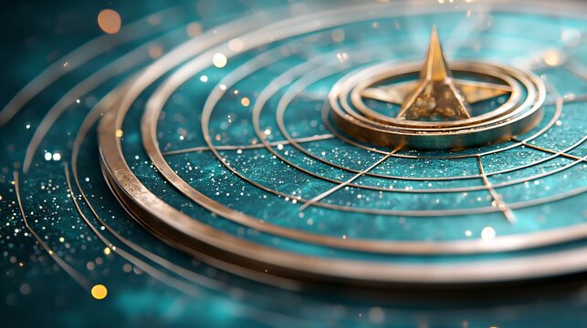 The world is depicted in a golden circle, the earth is blue, and stars are in the background. Mystic wallpaper for magical properties.