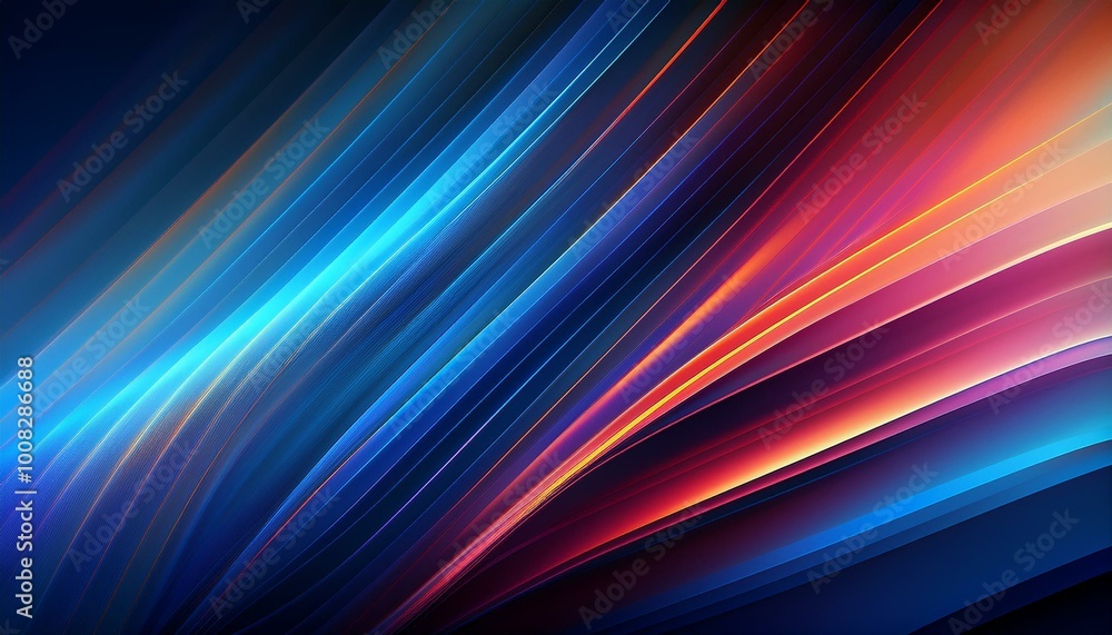 Poster colorful lights speed concept. vibrant diagonal stripes abstract background. red and dark blue backg