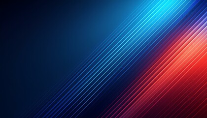Fototapeta premium Colorful Lights Speed Concept. Vibrant Diagonal Stripes Abstract Background. Red and dark blue background. Decorative horizontal banner. Digital artwork raster bitmap illustration. 