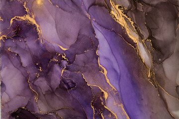 Current of translucent hues intertwine with metallic gold veins, shaping organic luxurious landscape. This fluid art, abstract liquid ink technique, light and shadow dance across free-flowing textures