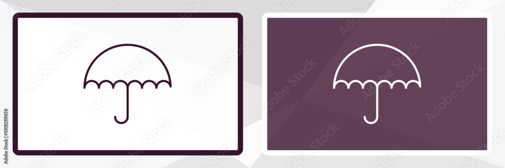 Poster logistic umbrella outline icon. linear vector from delivery concept. thin line white and black logis
