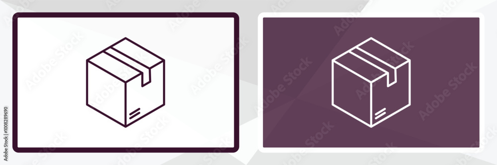 Poster packages outline icon. linear vector from delivery concept. thin line white and black packages icon 