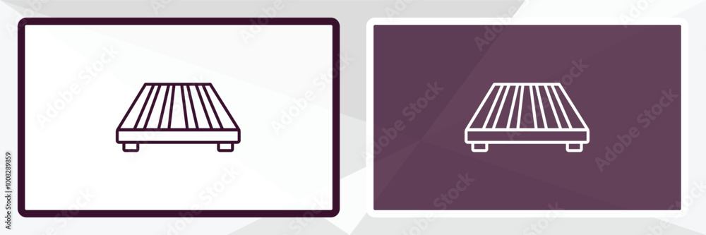 Poster pallet outline icon. linear vector from delivery concept. thin line white and black pallet icon isol