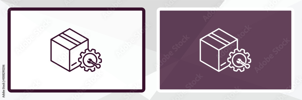 Poster delivery settings outline icon. linear vector from delivery concept. thin line white and black deliv