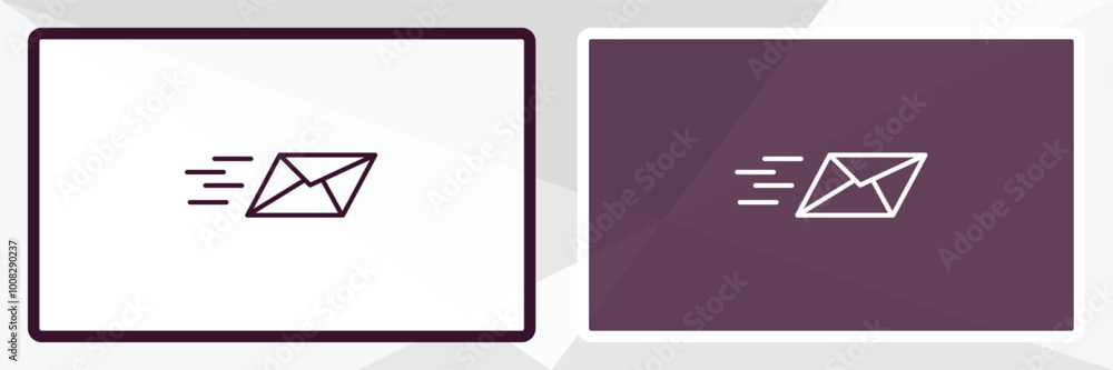 Poster express mail outline icon. linear vector from delivery concept. thin line white and black express ma