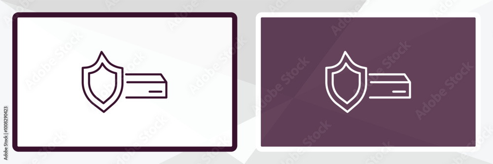 Poster logistic protection outline icon. linear vector from delivery concept. thin line white and black log