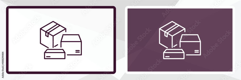 Aufkleber delivery containers outline icon. linear vector from delivery concept. thin line white and black del