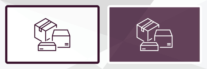 delivery containers outline icon. Linear vector from delivery concept. Thin line white and black delivery containers icon isolated on white and dark background