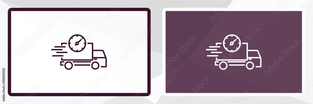 Poster fast delivery outline icon. linear vector from delivery concept. thin line white and black fast deli