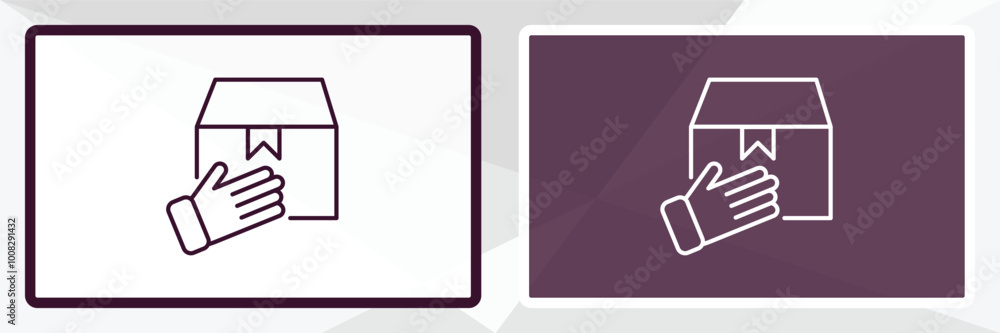 Poster package outline icon. linear vector from delivery concept. thin line white and black package icon is