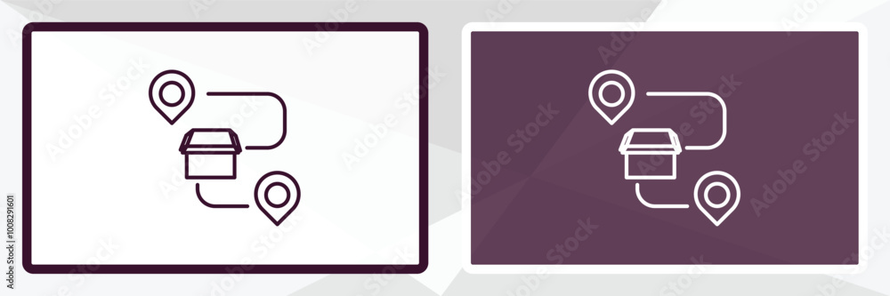 Poster tracking outline icon. linear vector from delivery concept. thin line white and black tracking icon 