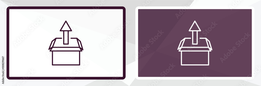 Poster unpacking outline icon. linear vector from delivery concept. thin line white and black unpacking ico