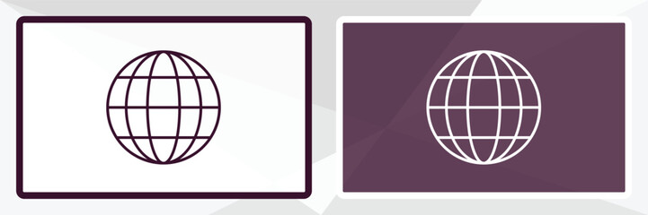 earth grid outline icon. Linear vector from delivery concept. Thin line white and black earth grid icon isolated on white and dark background