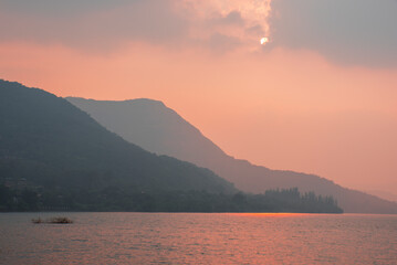 Amazing landscape during Sunset, Dramatic view during a beautiful evening, Fantasy landscape, exotic environment, Mulshi, Pune, Maharashtra, India. Background, Cover, Wallpaper, Soft focus