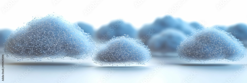 Poster abstract 3d illustration of cloud computing network