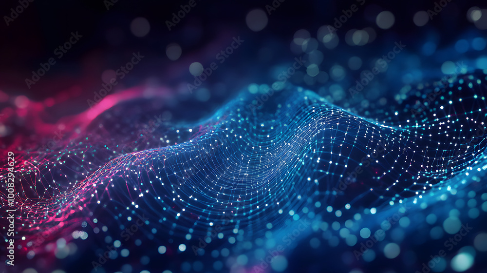 Poster grid of internet technologies. abstract background with cobwebs. large amount of data. 3d rendering.