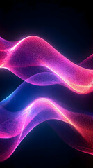 Abstract Background with Neon Pink and Blue Waves