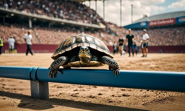 Turtle in a race.