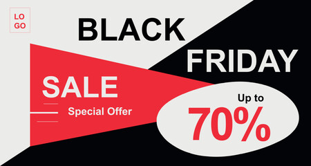 Black friday sale design. Black friday hanging sale tag with ribbon. Black friday special offer. Black friday sale deals web banner.Black Friday sale black tag. illustration