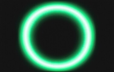 Obraz premium A glowing green circle isolated against a dark background, creating a striking visual effect with a modern, vibrant appearance.