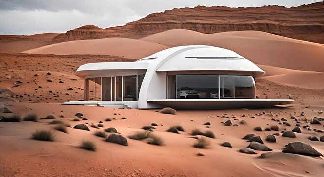 Modern house on Mars.