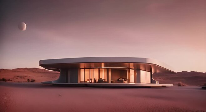 Modern house on Mars.