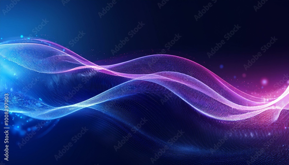 Leinwandbilder futuristic point wave. abstract background with a dynamic wave. connecting background. abstract wave