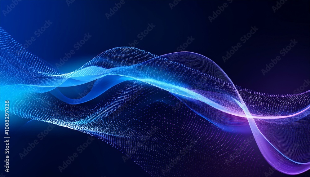 Leinwandbilder futuristic point wave. abstract background with a dynamic wave. connecting background. abstract wave