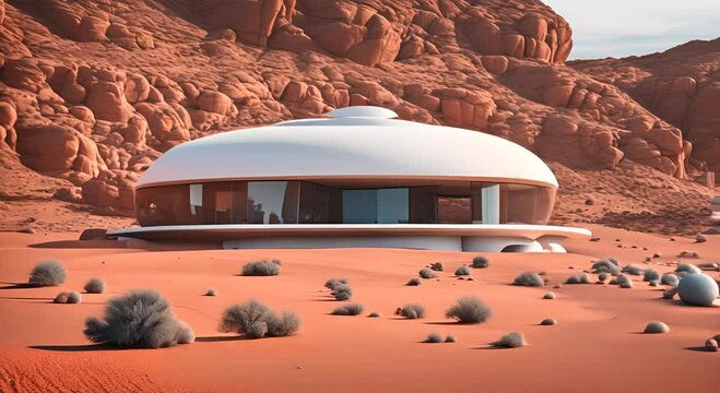 Modern house on Mars.