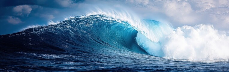 Crashing Ocean Wave During a Storm, Powerful Nature Scene