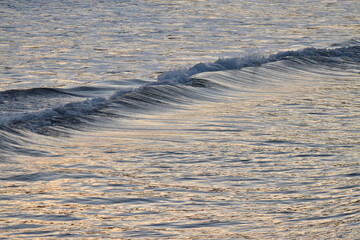 Sea waves at sunset, North Sea