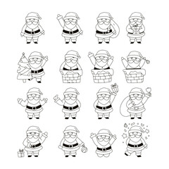 set of popular santa claus on christmas day, element stock design.