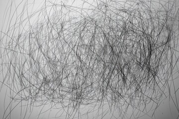 Abstract black scribble lines on white background