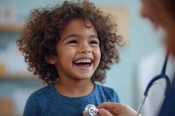 Child smiling at a doctor's visit