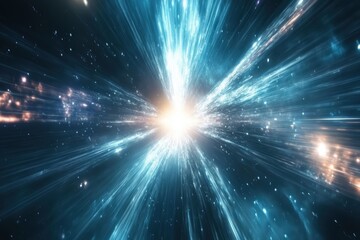 Naklejka premium Sparkling cosmic explosion in deep space