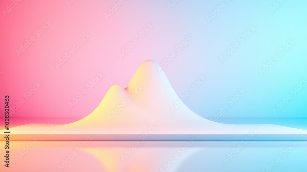 Poster a stylized representation of a bell curve, symbolizing the normal distribution and its applications 