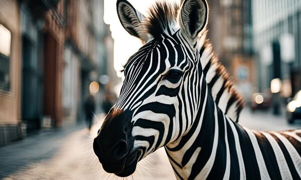 Zebra in the city.