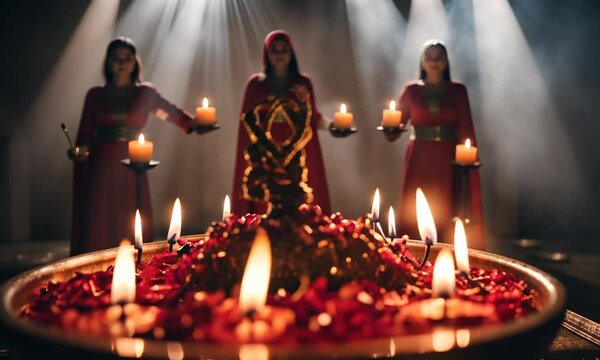 People in a satanic ritual.
