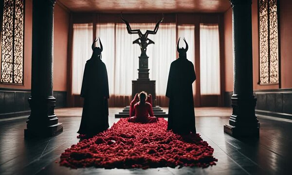 People in a satanic ritual.