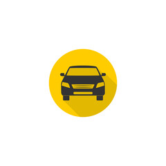 Transportation Car Flat With Long Shadow icon isolated on transparent background