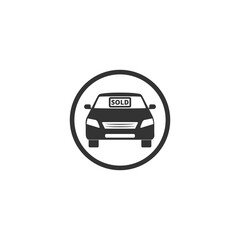 Simple sold car icon isolated on transparent background