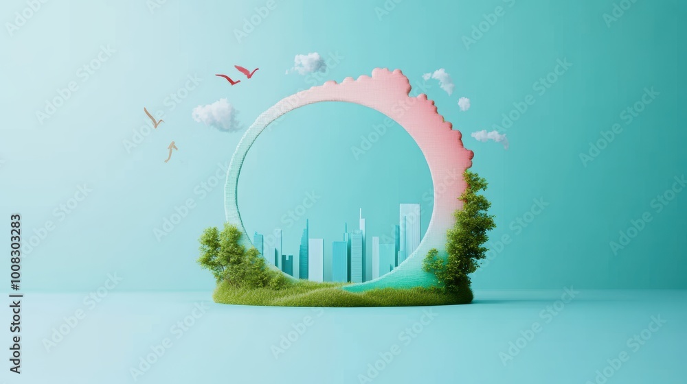 Poster a circular infographic illustrating the different stages of a product lifecycle, from introduction t