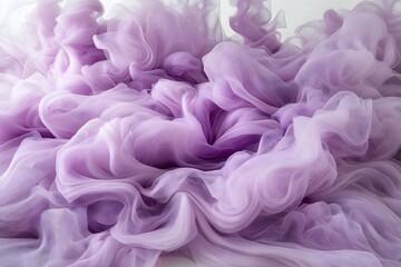 Fototapeta premium Abstract background lilac purple ink swirling silk smoke mist in motion.