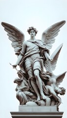 An angel adult white background representation.