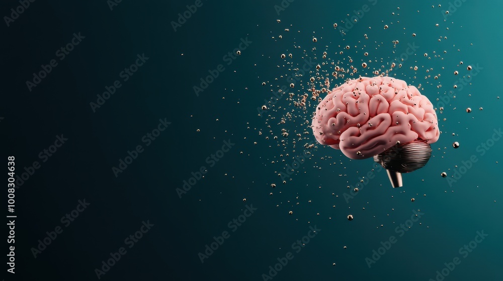 Poster a stylized icon representing artificial intelligence, featuring a brain with digital elements.