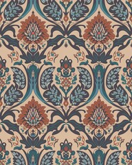 Seamless Floral Pattern Design for Textiles and Backgrounds