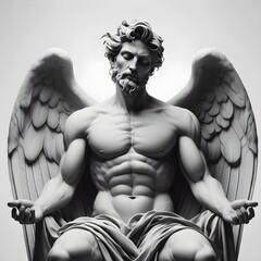 An angel adult white background representation.