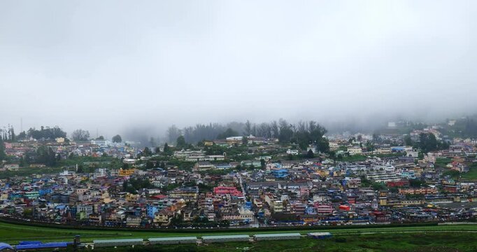 Ooty Town Covered in Morning Mist