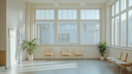 Fototapeta premium Stylish and modern waiting area with comfortable chairs